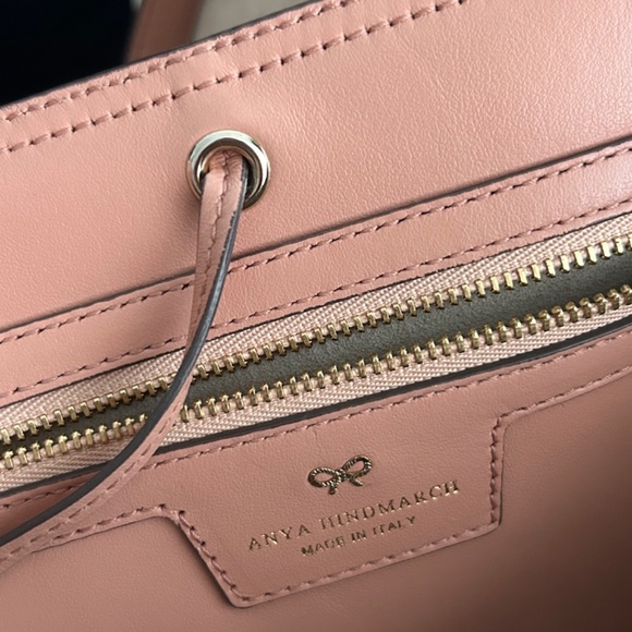 Anya Hindmarch Pink Smiley Tote with Pizza accessory - Picture 5 of 7